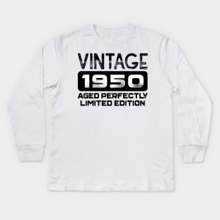 Birthday Gift Vintage 1950 Aged Perfectly Kids Long Sleeve T-Shirt